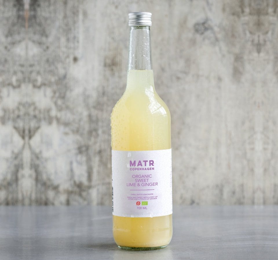 Økologisk lime og ingefær lemonade i glasflaske - small batch